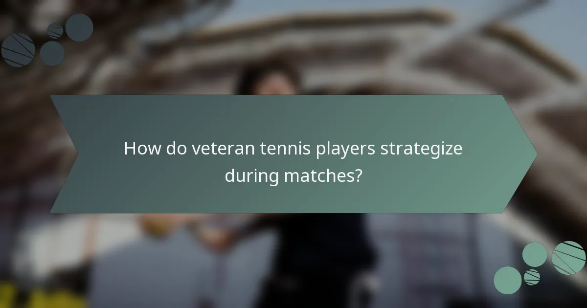 How do veteran tennis players strategize during matches?