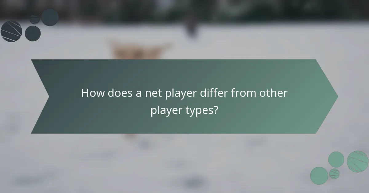 How does a net player differ from other player types?