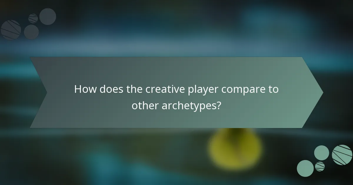 How does the creative player compare to other archetypes?