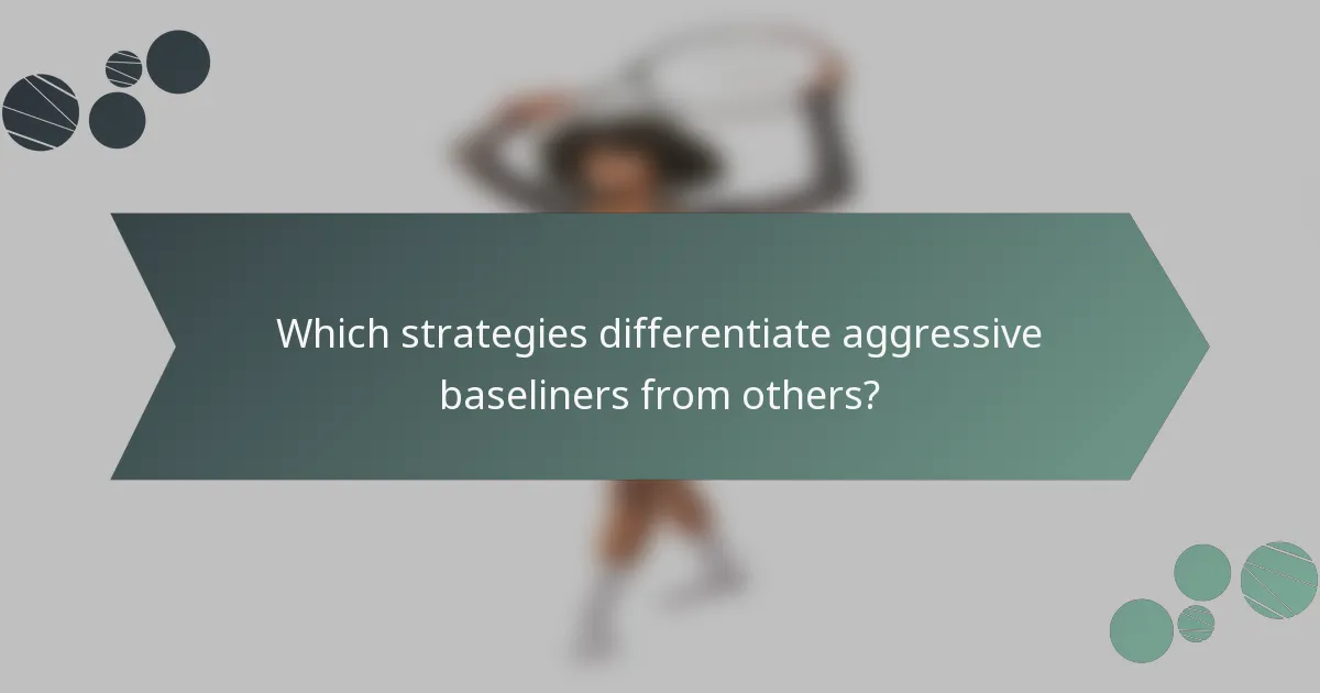 Which strategies differentiate aggressive baseliners from others?